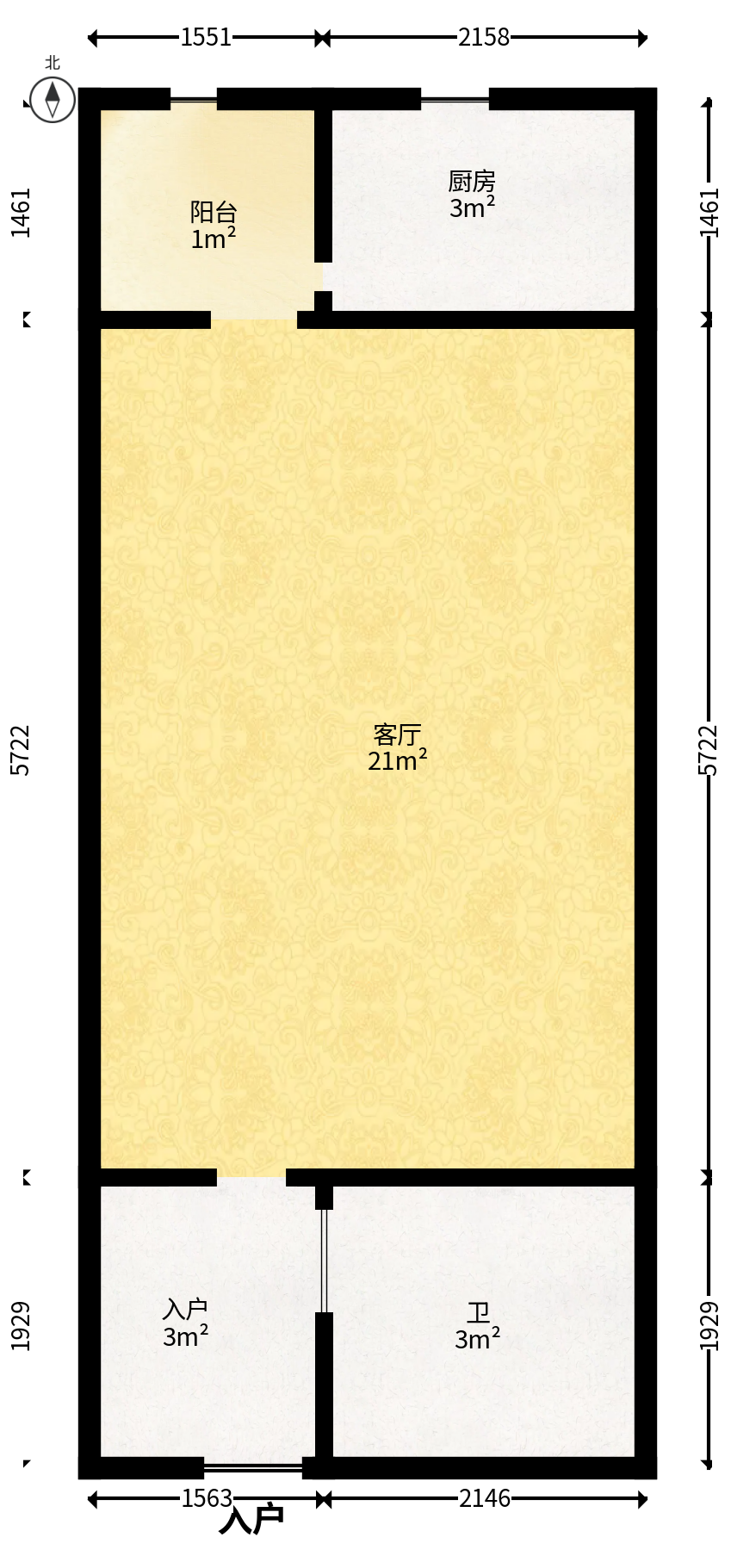 尚都花园城  1室1厅1卫   18.80万户型图