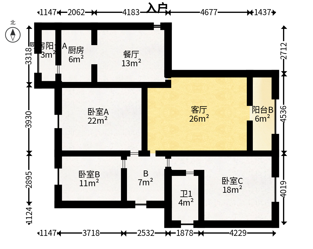 城市山水豪园（山水城市风景）  3室2厅1卫   120.00万户型图