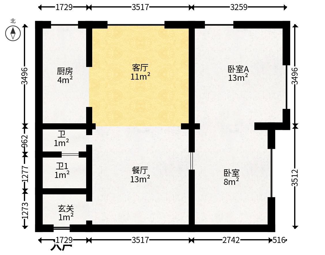 湘熙水郡（观澜海赋家园）  2室1厅1卫   67.00万户型图