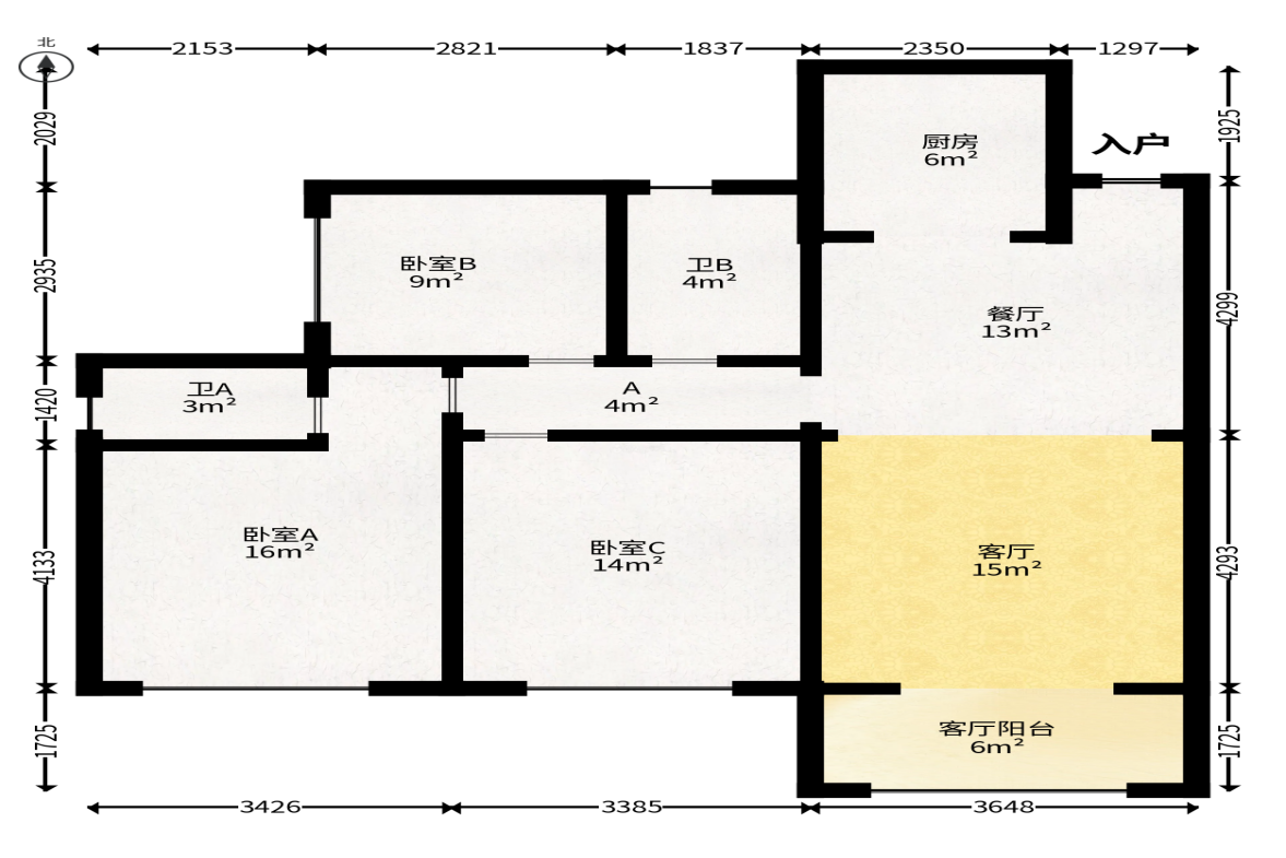 钰龙天下二期（钰龙佳园）  3室2厅2卫   225.00万户型图
