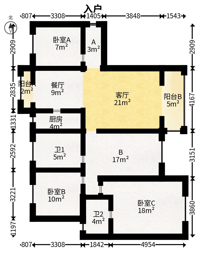 绿地长沙城际空间站（绿地新里佳苑）  5室2厅3卫   267.00万户型图