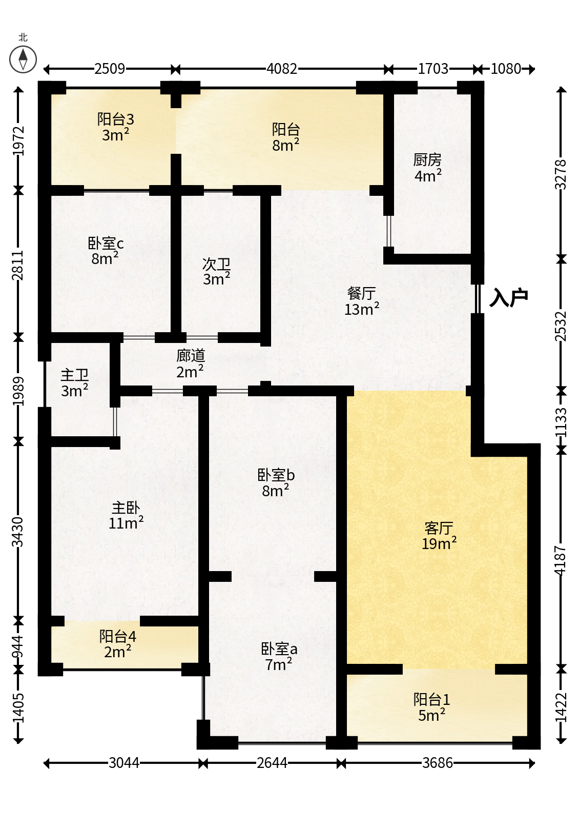 西子湖畔沃府  3室2厅2卫   119.80万户型图