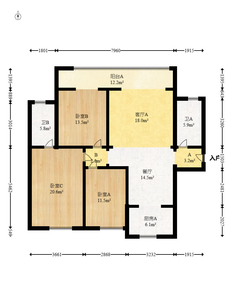 奥园誉景华府  1室0厅0卫   110.00万户型图