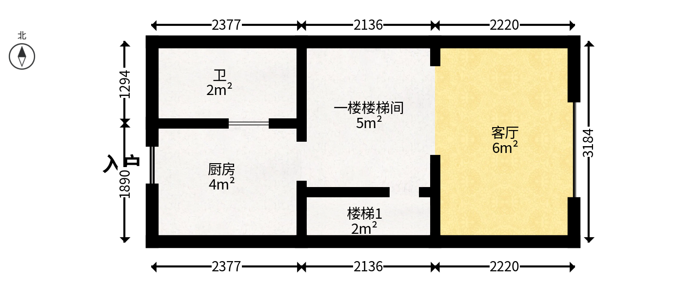 卓越浅水湾  1室1厅1卫   56.00万户型图