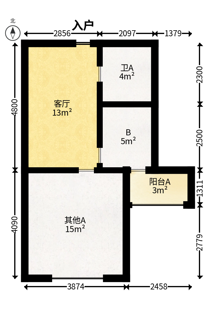 长潭佳园  1室1厅1卫   15.00万户型图