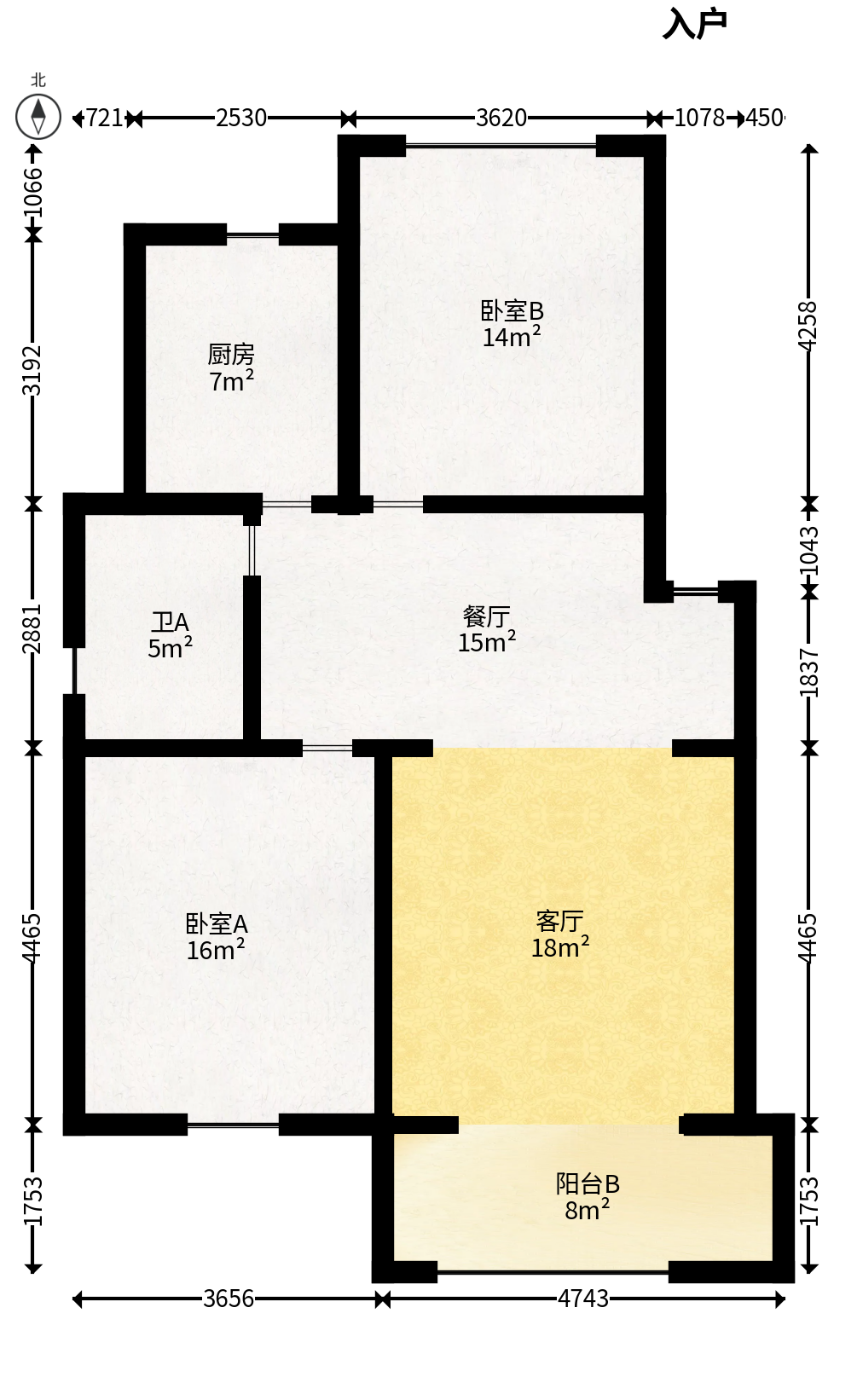鄱阳小区  2室2厅1卫   52.00万户型图