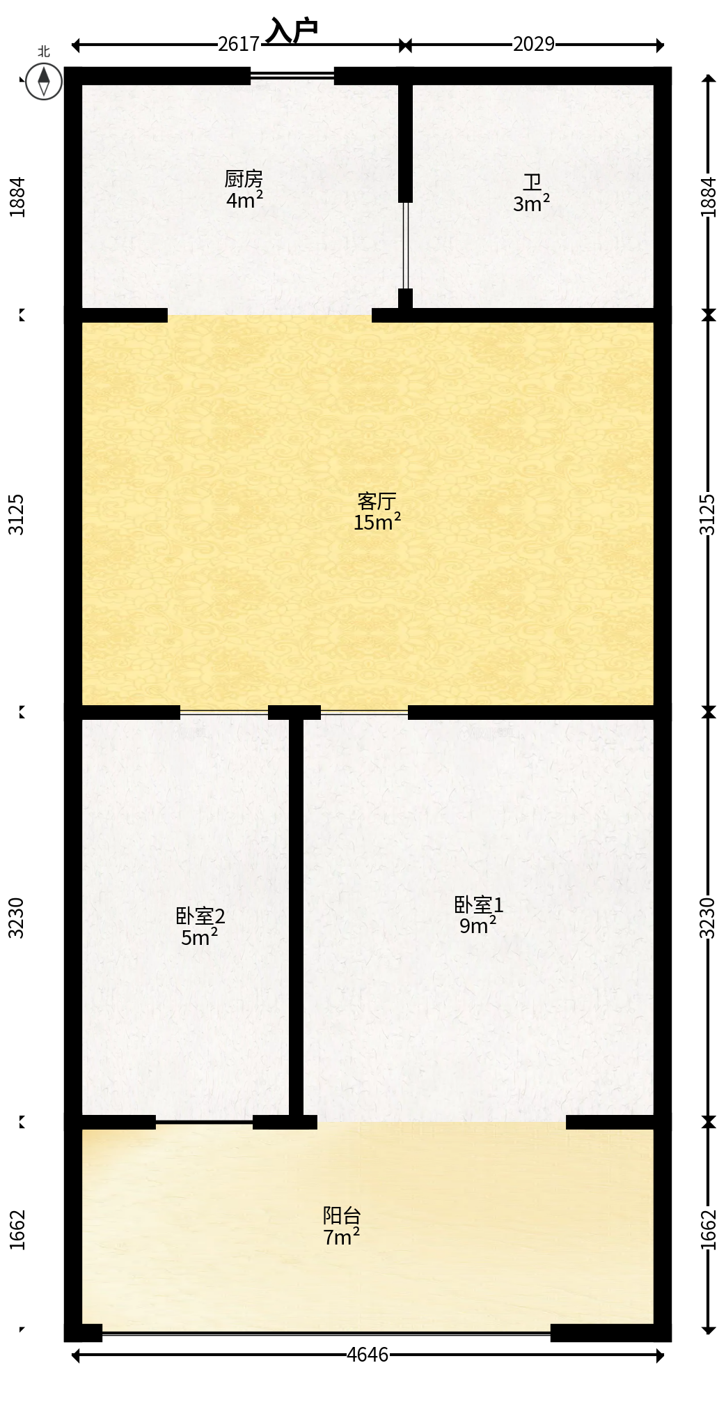 城南郡  2室1厅1卫   49.80万户型图