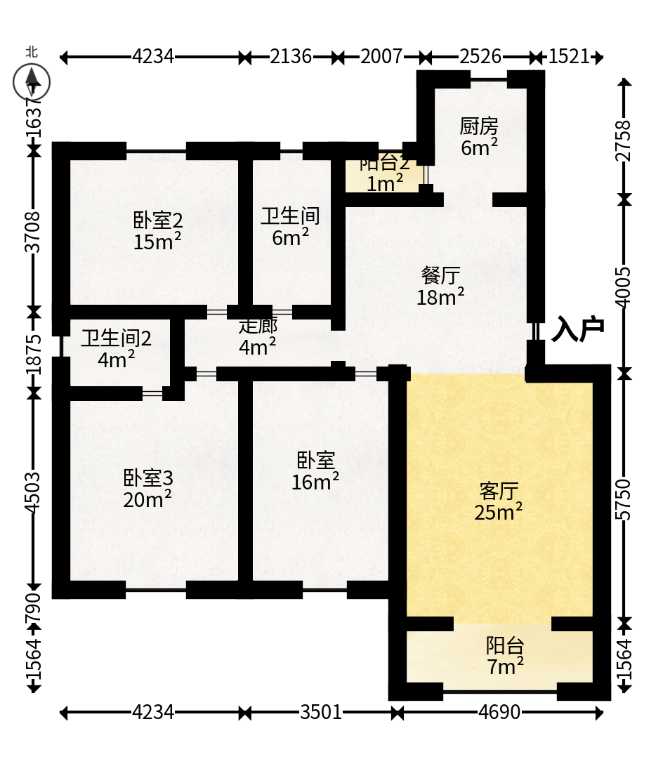 方略学府佳境  3室2厅2卫   49.80万户型图