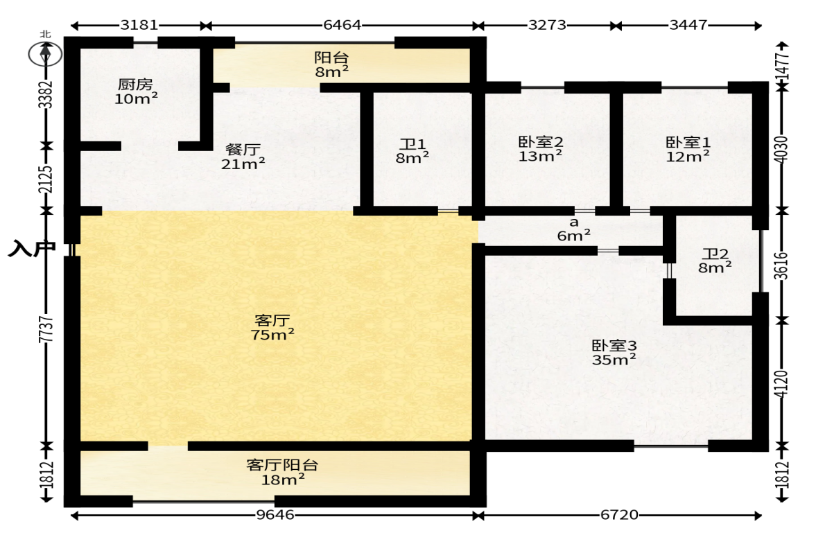 中建钰和城  3室2厅0卫   255.00万户型图