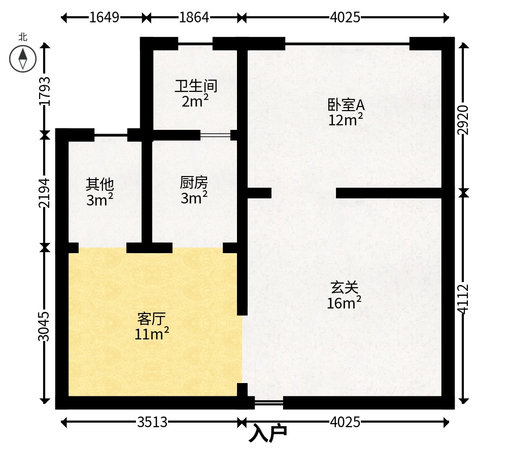 三重星都心  1室2厅1卫   58.80万户型图