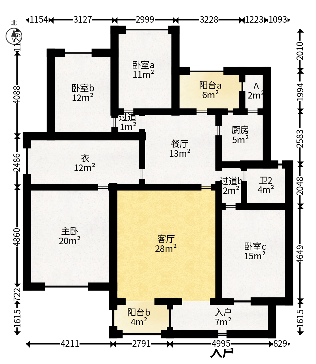 中新森林海  4室2厅2卫   105.00万户型图