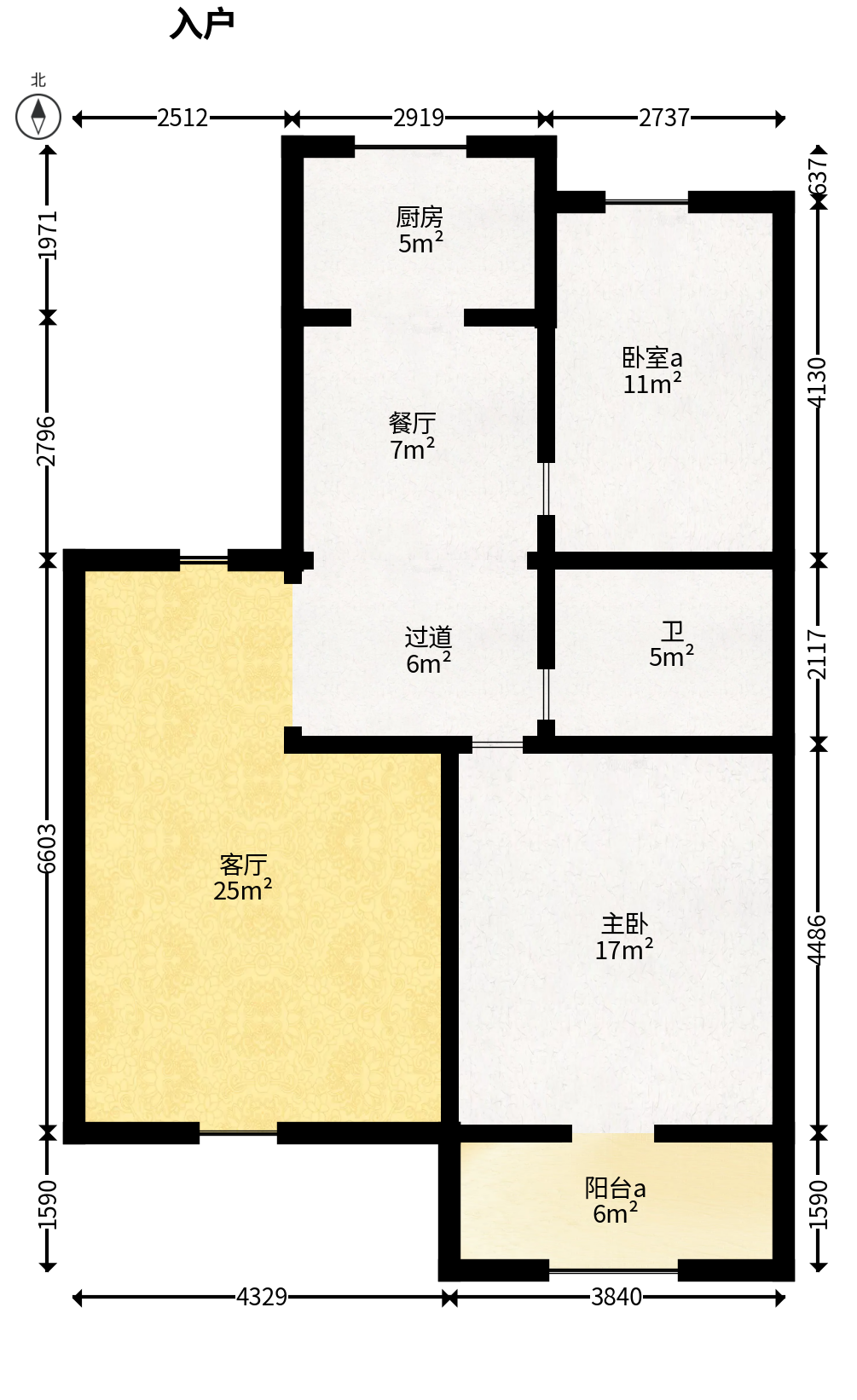丽景华庭  2室2厅1卫   37.80万户型图