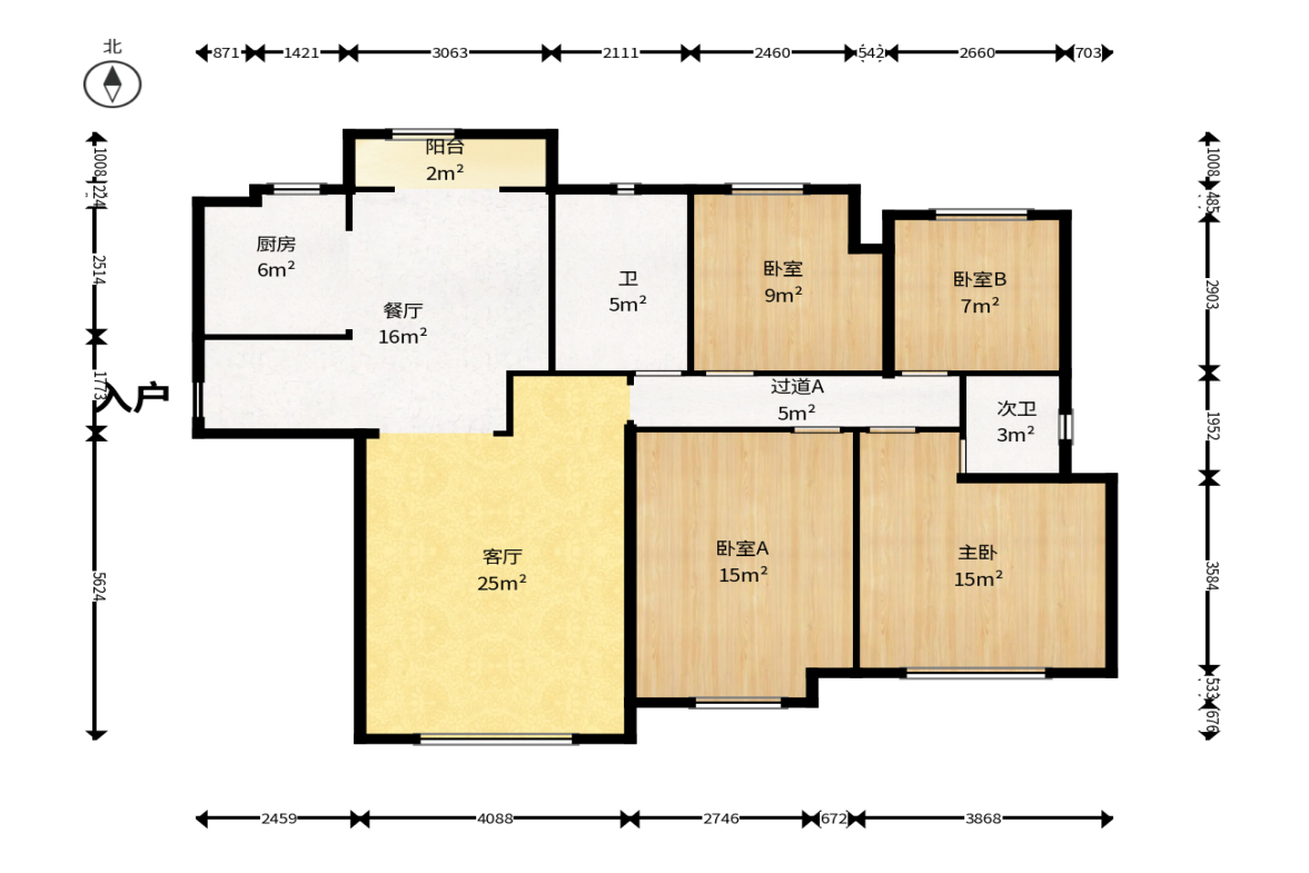 九玺铭城（九玺华府）  4室2厅2卫    112.0万户型图