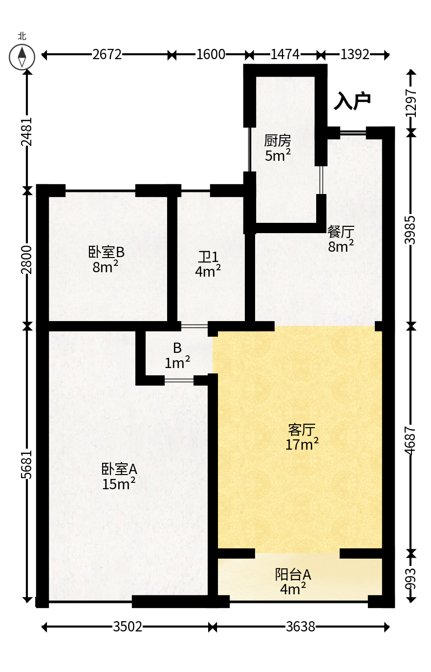 旭辉香樟公馆  1室1厅1卫   78.00万户型图