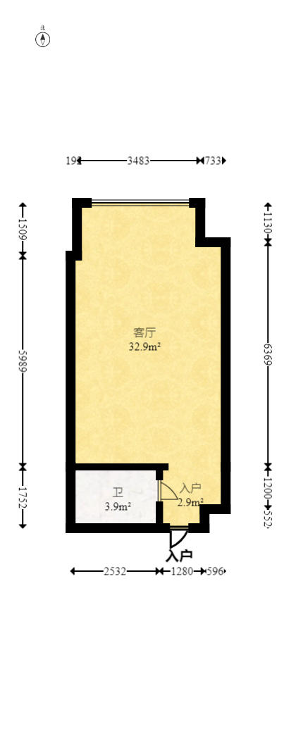 北辰府（北辰三角洲C1区）  1室0厅0卫   71.80万户型图