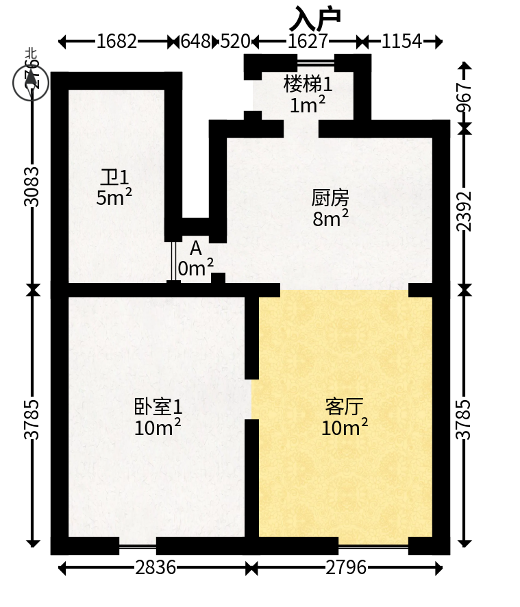 明昇壹城（明昇时代广场）三期  2室1厅1卫   58.00万户型图