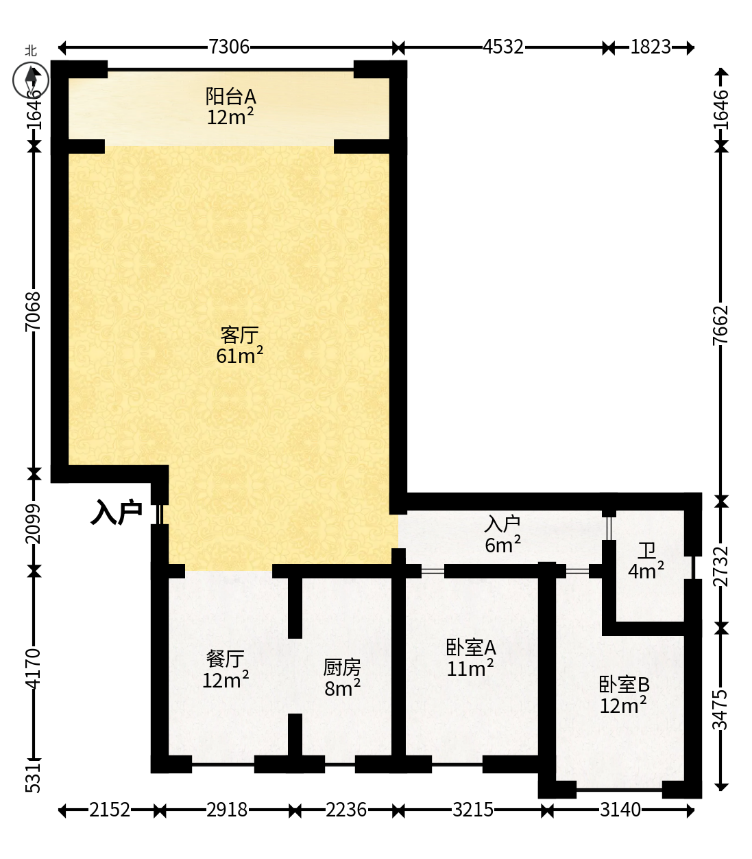 新城明昱东方  4室2厅2卫   138.80万户型图
