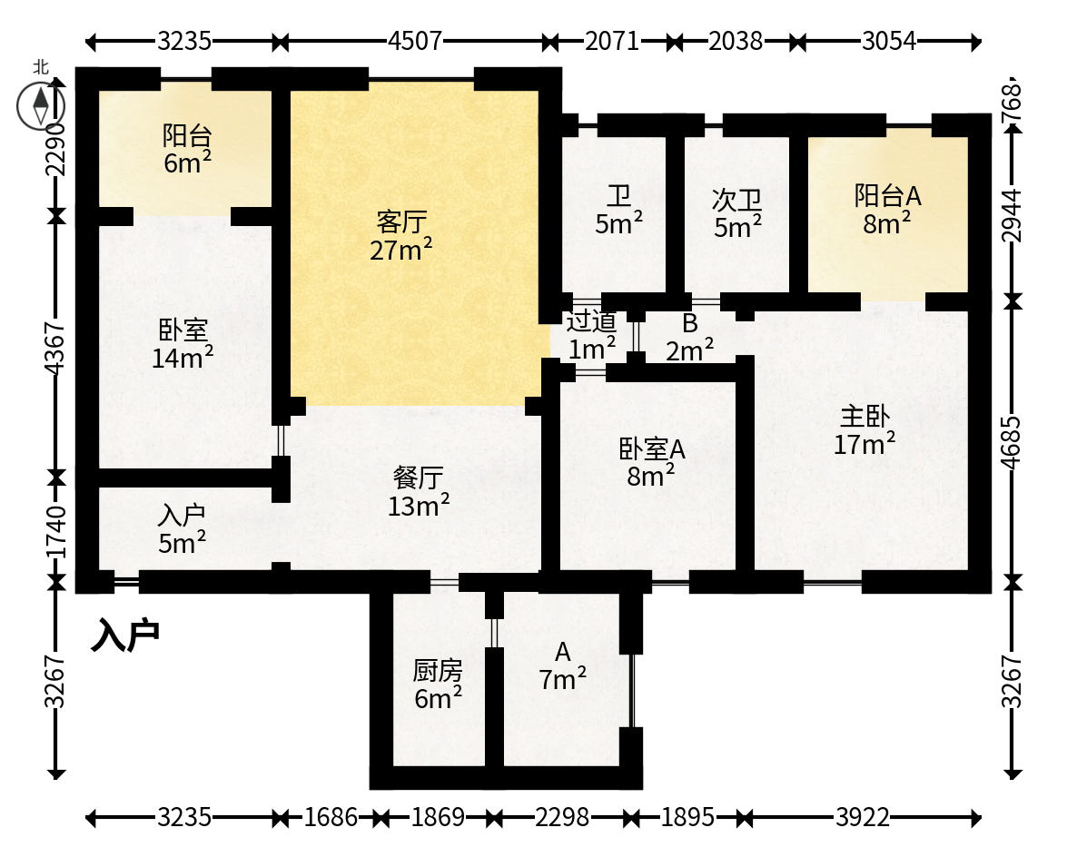 碧桂园威尼斯城  3室2厅2卫   108.00万户型图