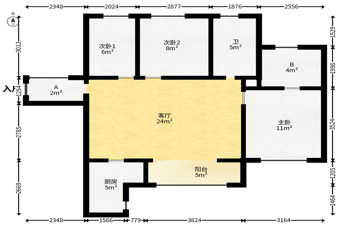 印山蓝色海岸  3室2厅1卫   78.80万户型图