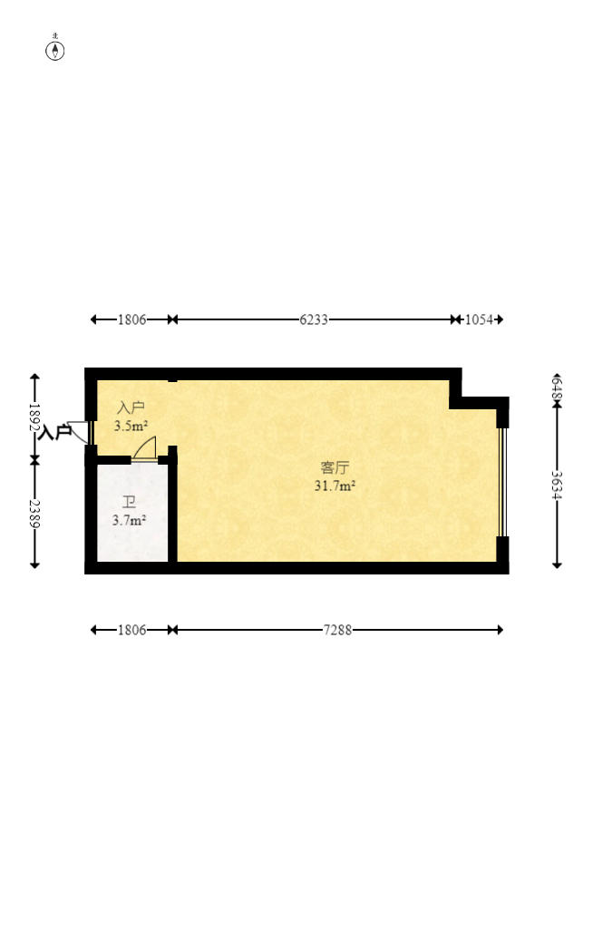 北辰府（北辰三角洲C1区）  1室0厅0卫   65.00万户型图
