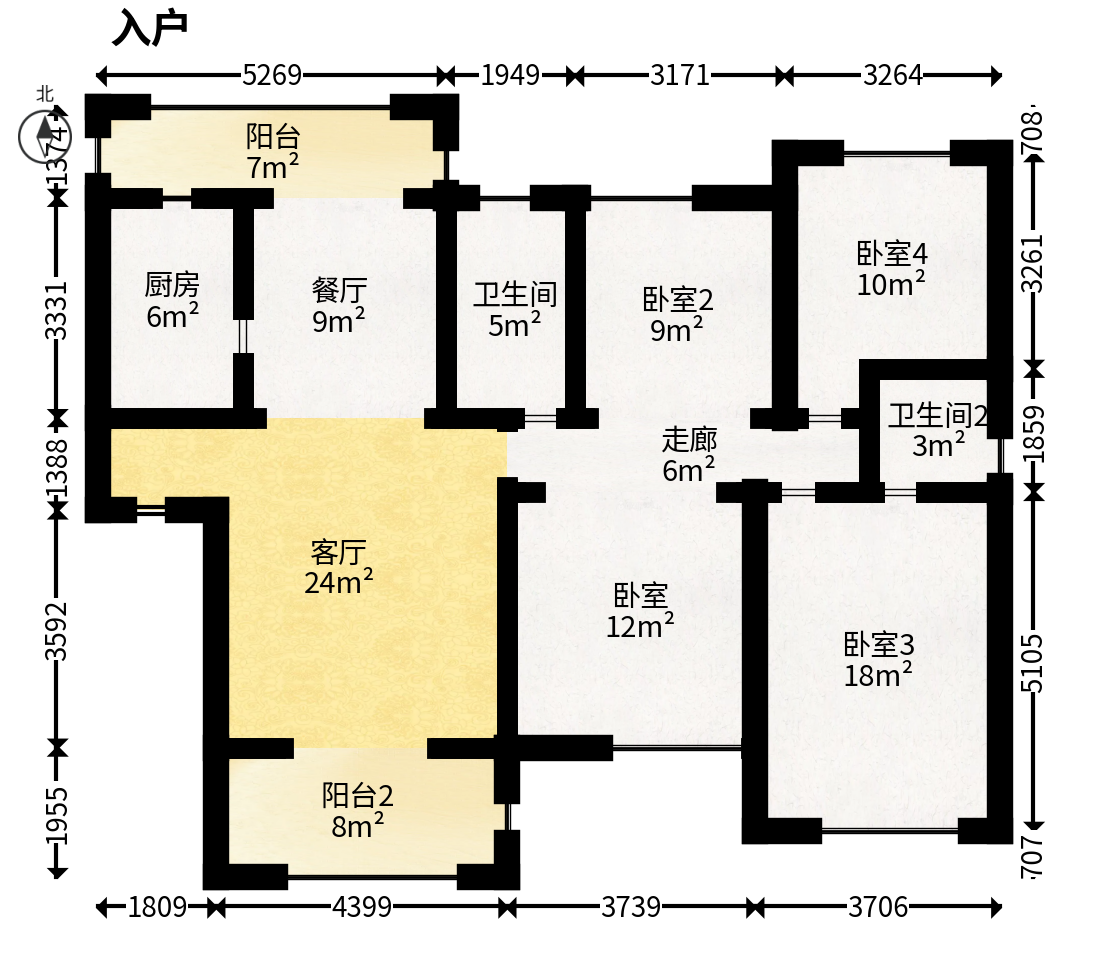 中交中央公园D4区  4室2厅2卫   160.00万户型图
