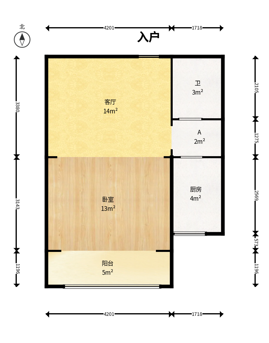 金碧文华  1室1厅1卫    31.8万户型图