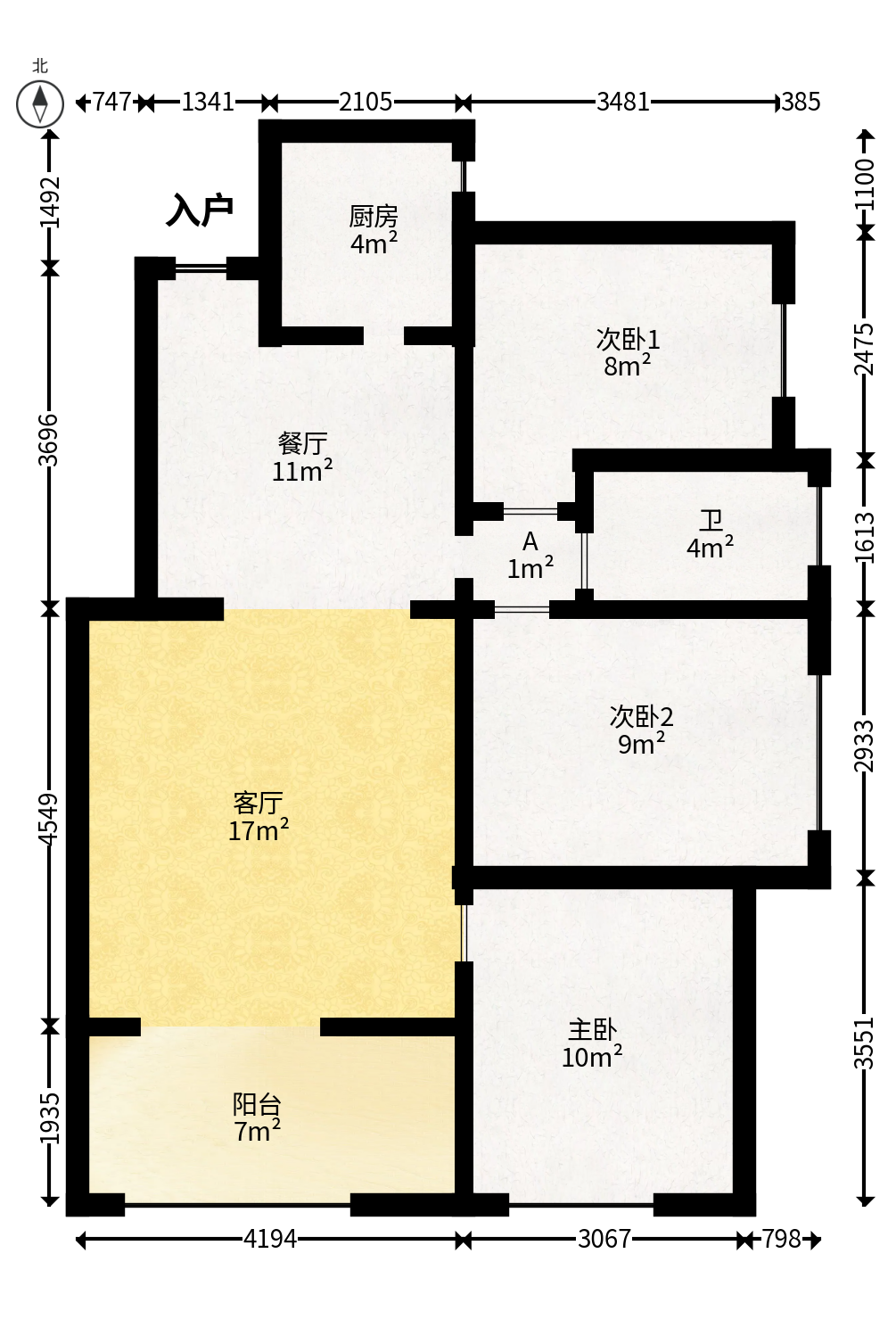 方略城市广场  3室2厅1卫   68.00万户型图