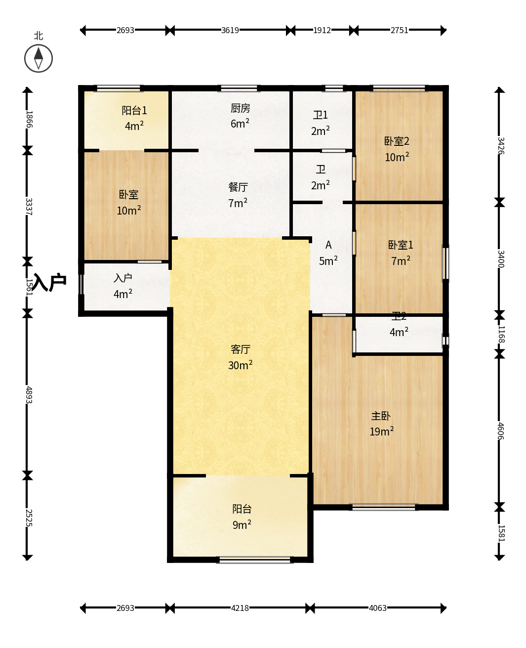 碧桂园翘楚棠  4室2厅2卫    138.0万户型图