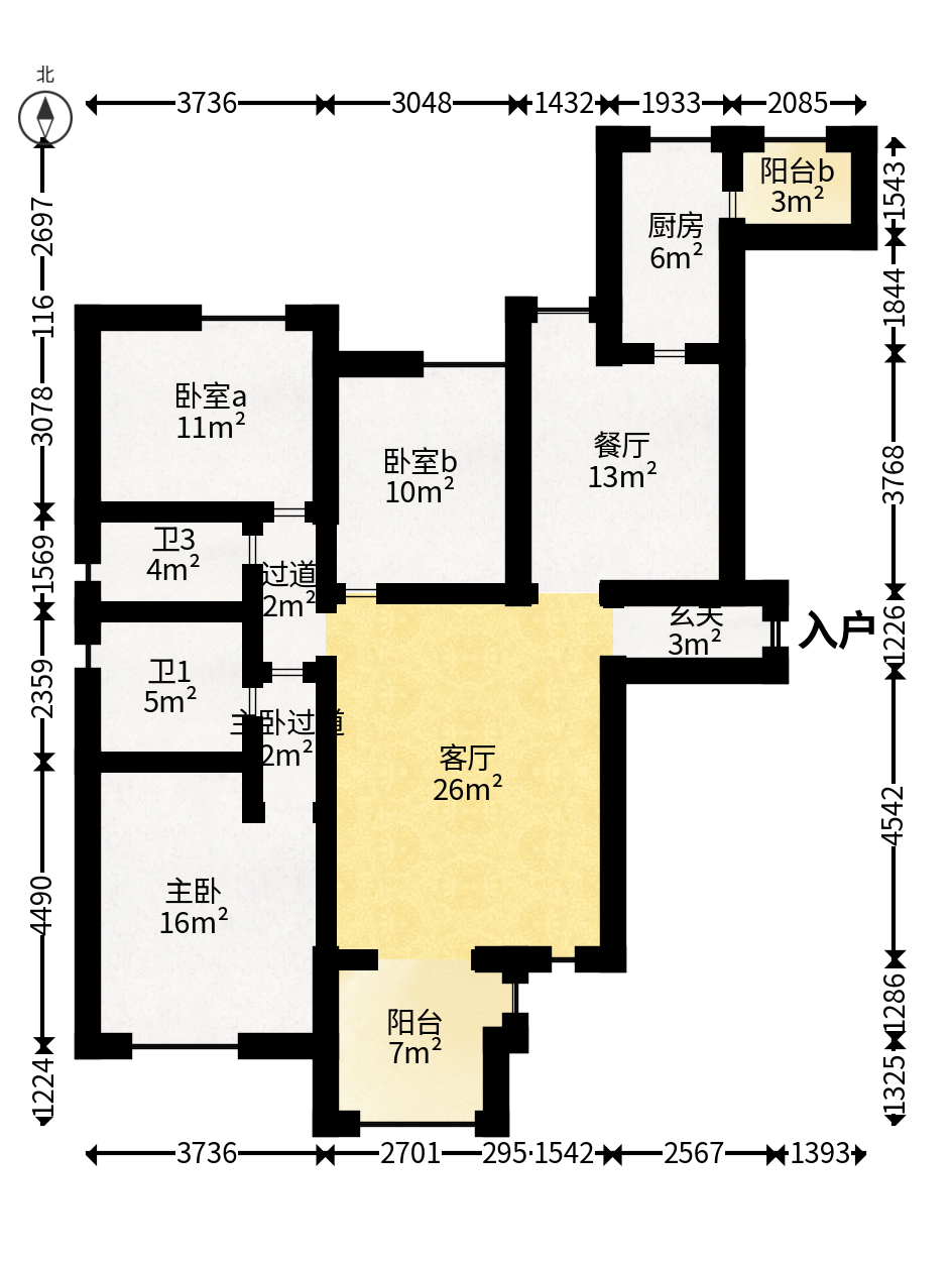 联诚国际城  3室2厅2卫   71.80万户型图