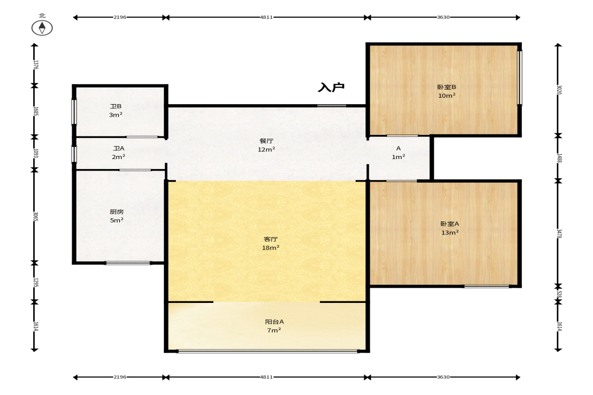 南颐园 2室2厅1卫 48.0万 南颐园 2室2厅1卫 48.0万户型图
