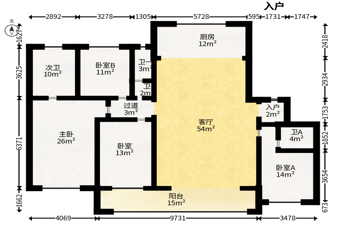 万科松湖天地  4室2厅3卫   260.00万户型图