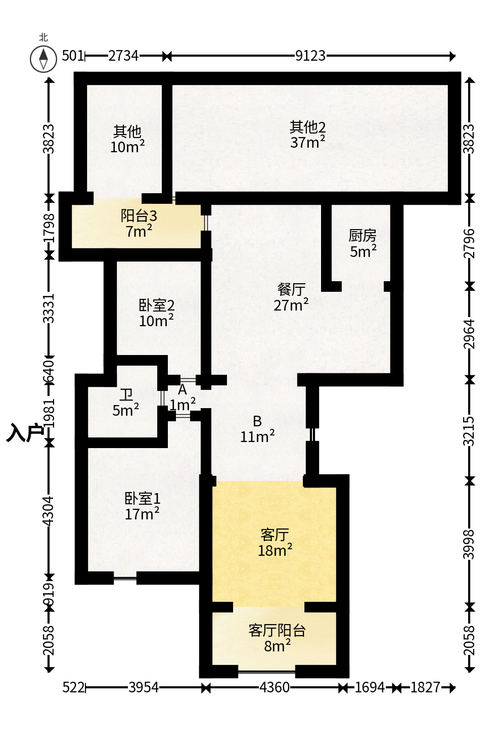 奥林匹克花园  2室2厅2卫   128.00万户型图