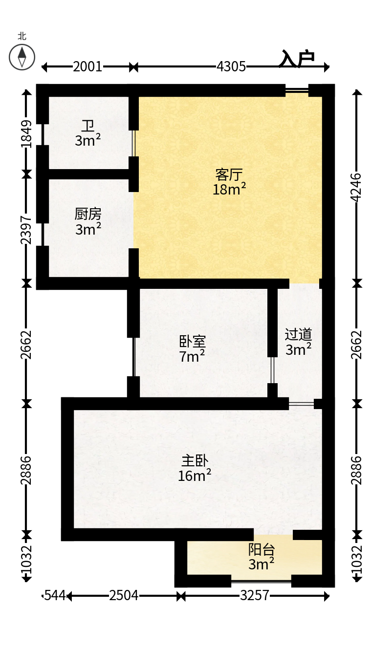 尚都花园城  2室1厅1卫    35.68万户型图