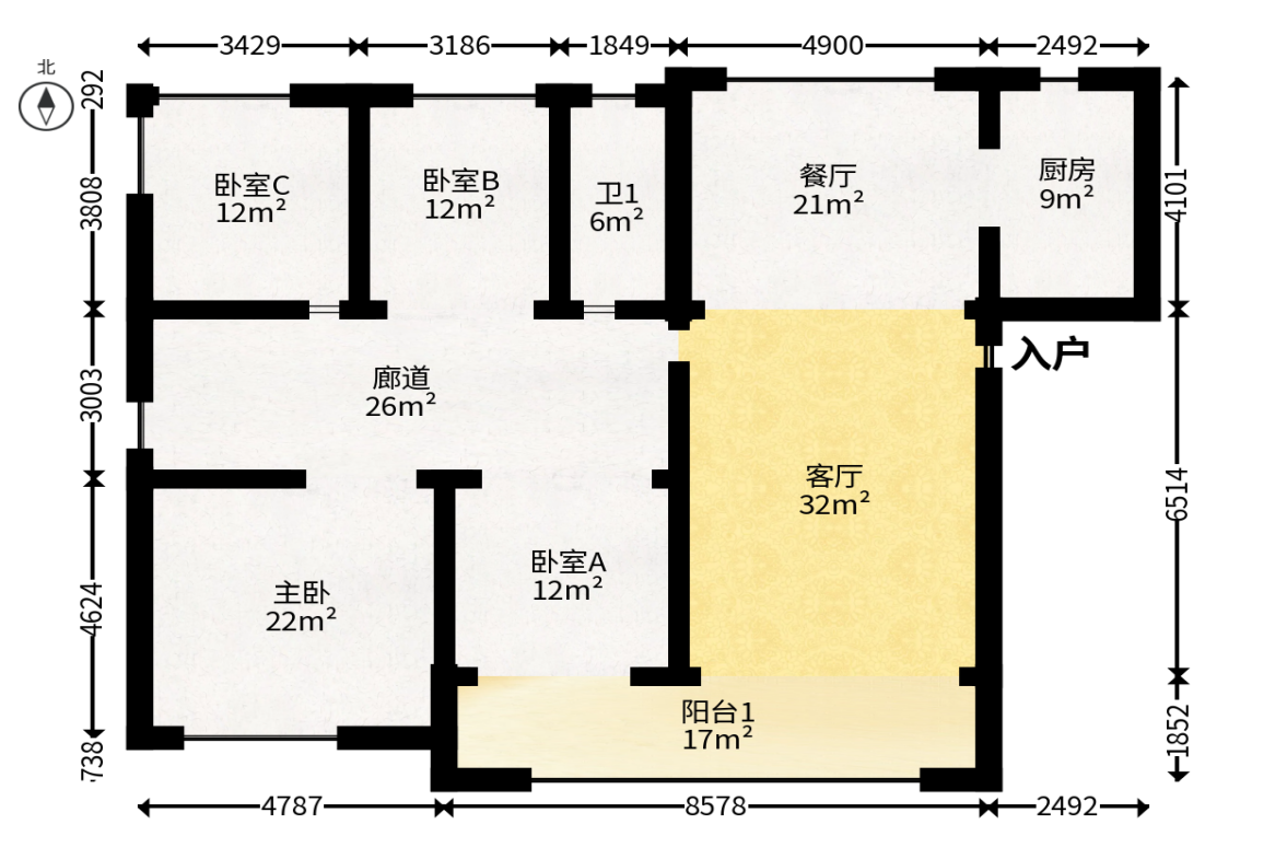 建投象山国际  4室2厅2卫   175.00万户型图