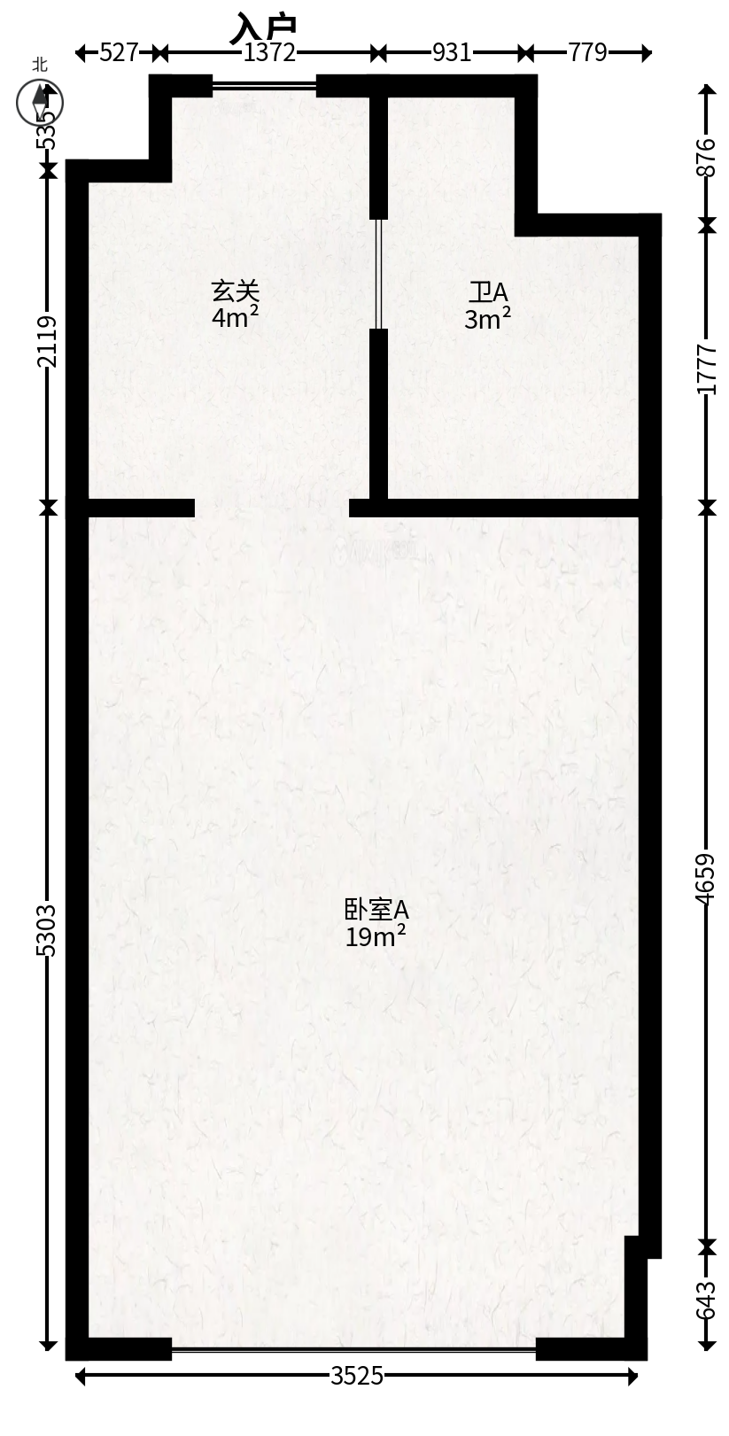 协信星澜汇  1室1厅1卫   37.00万户型图