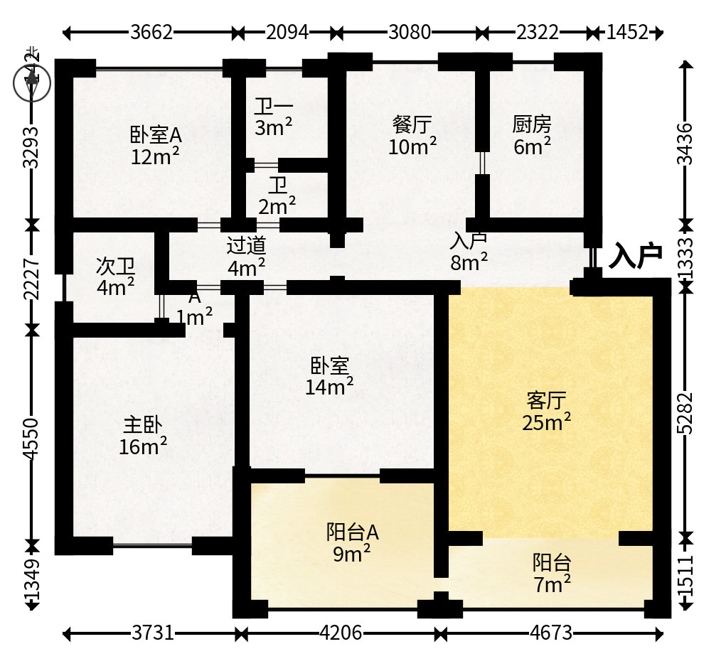 圆梦家园  3室2厅2卫   56.80万户型图