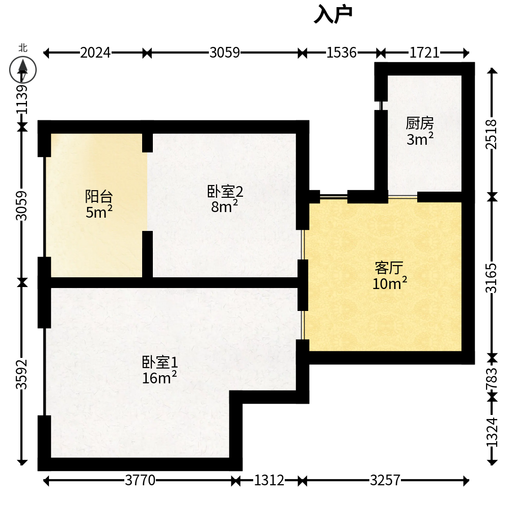 万博汇  2室1厅1卫   66.80万户型图