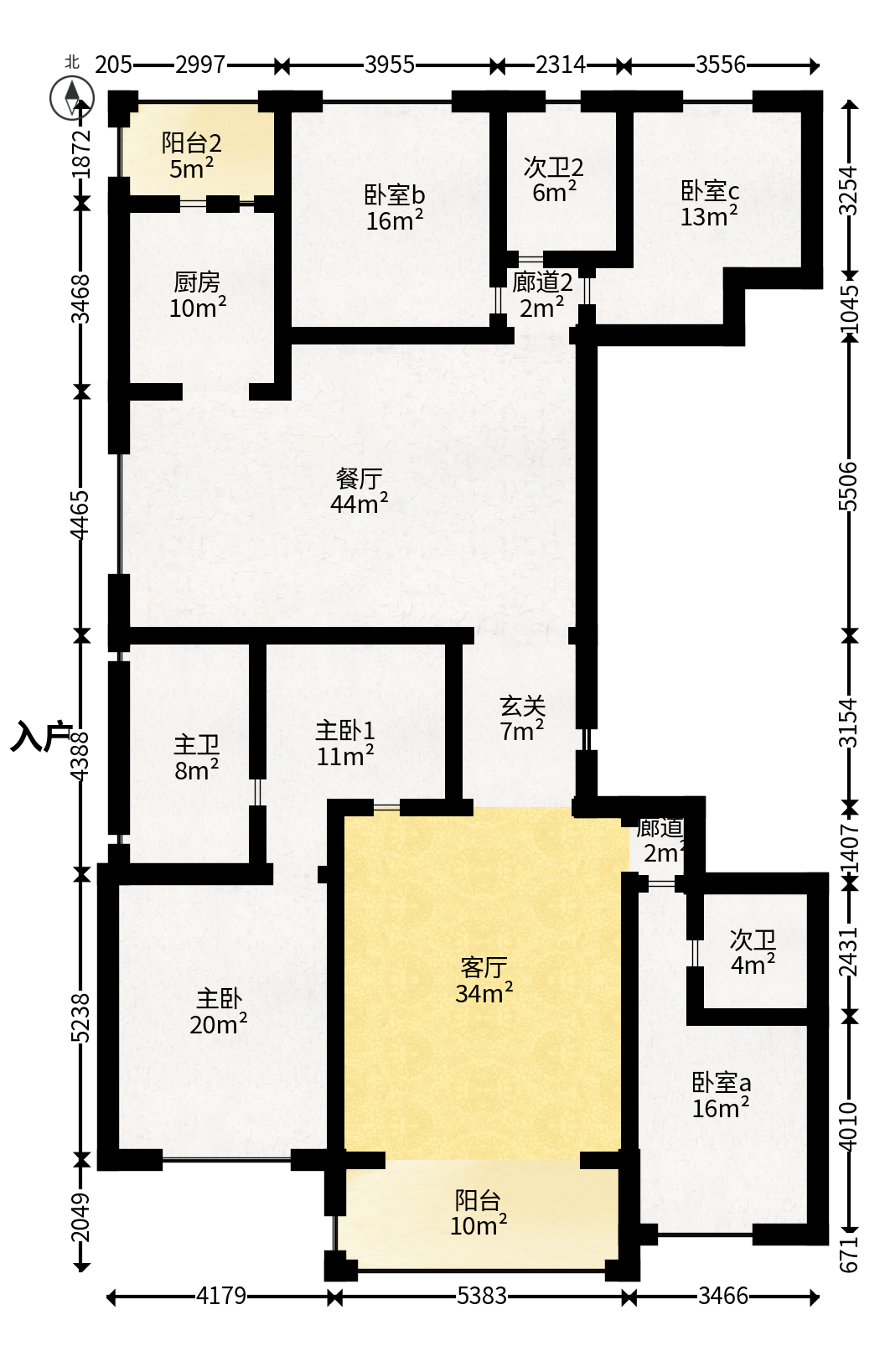 梅溪华府（新城金茂梦想华府）  4室2厅3卫   290.00万户型图