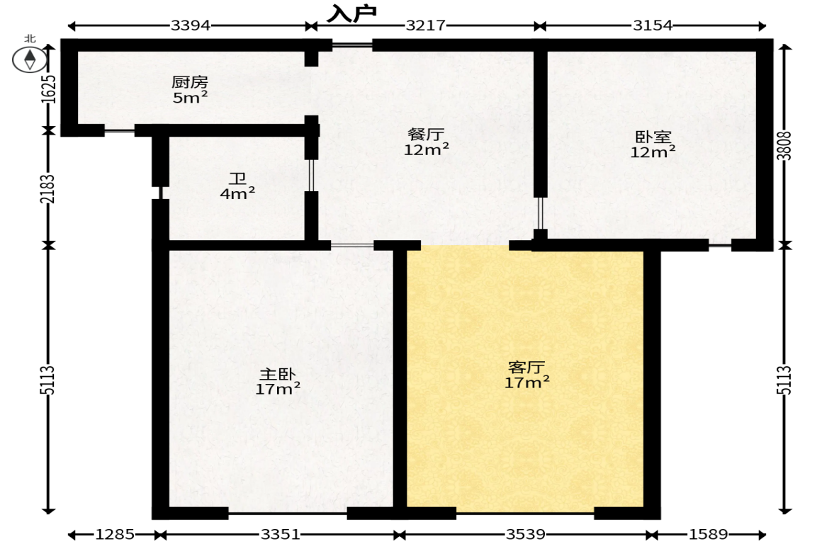 四季星城  2室2厅1卫   49.80万户型图