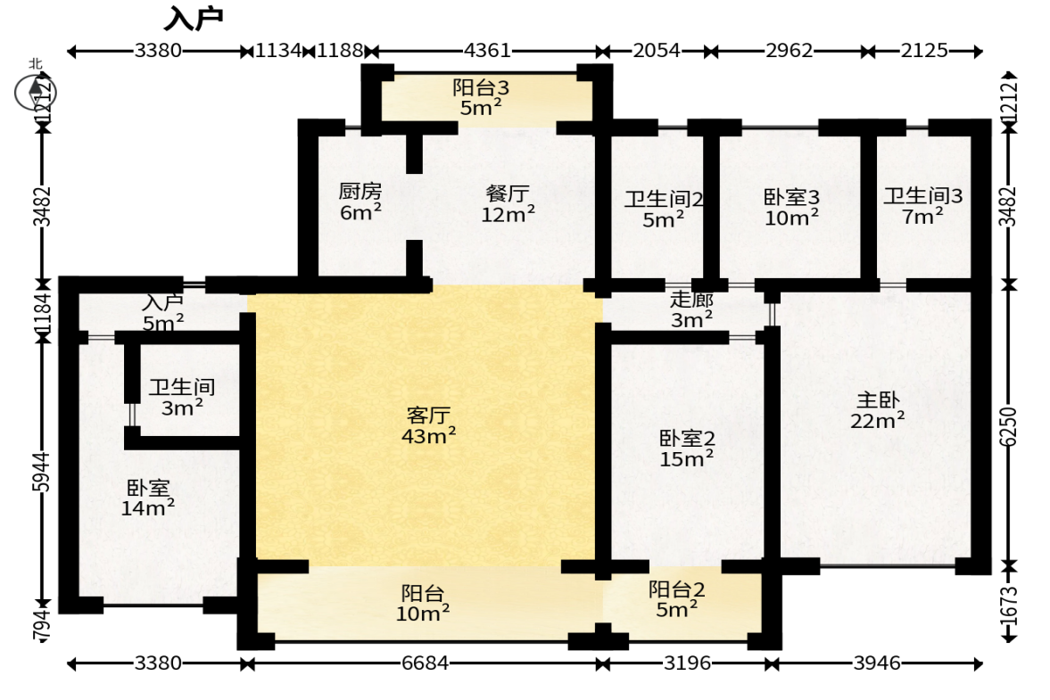 湘语洺悦  4室2厅3卫   310.00万户型图