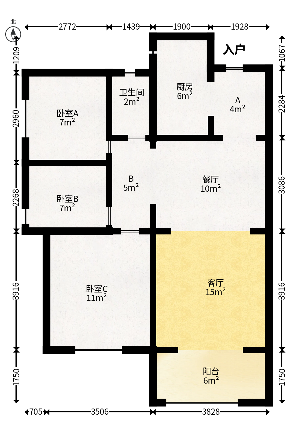 中建璟和城  3室2厅1卫   95.00万户型图