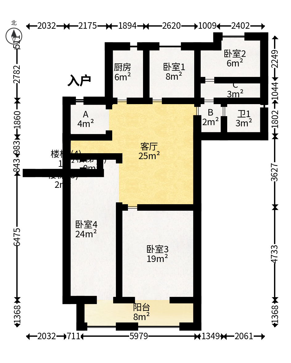 正荣悦玺  4室1厅1卫   150.00万户型图