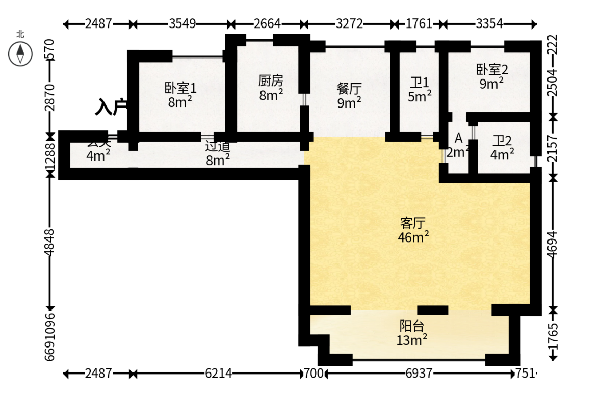 越秀湘江星汇城二期  5室2厅2卫   150.00万户型图