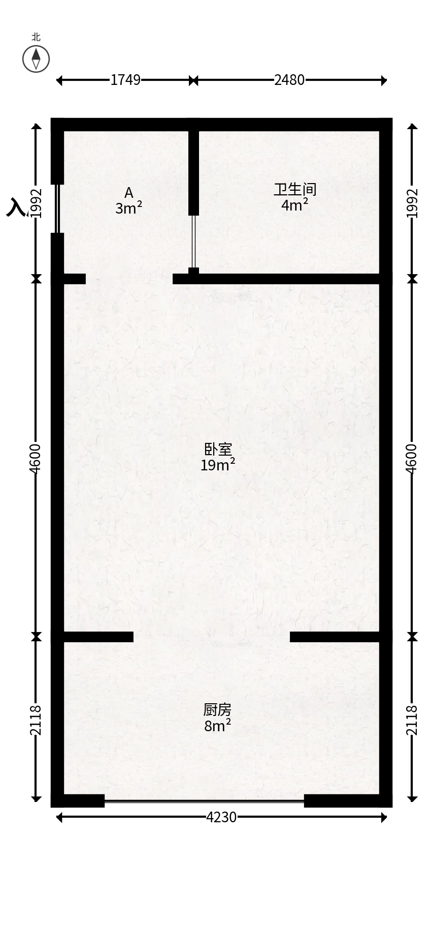 怡海星城  1室1厅1卫   18.80万户型图