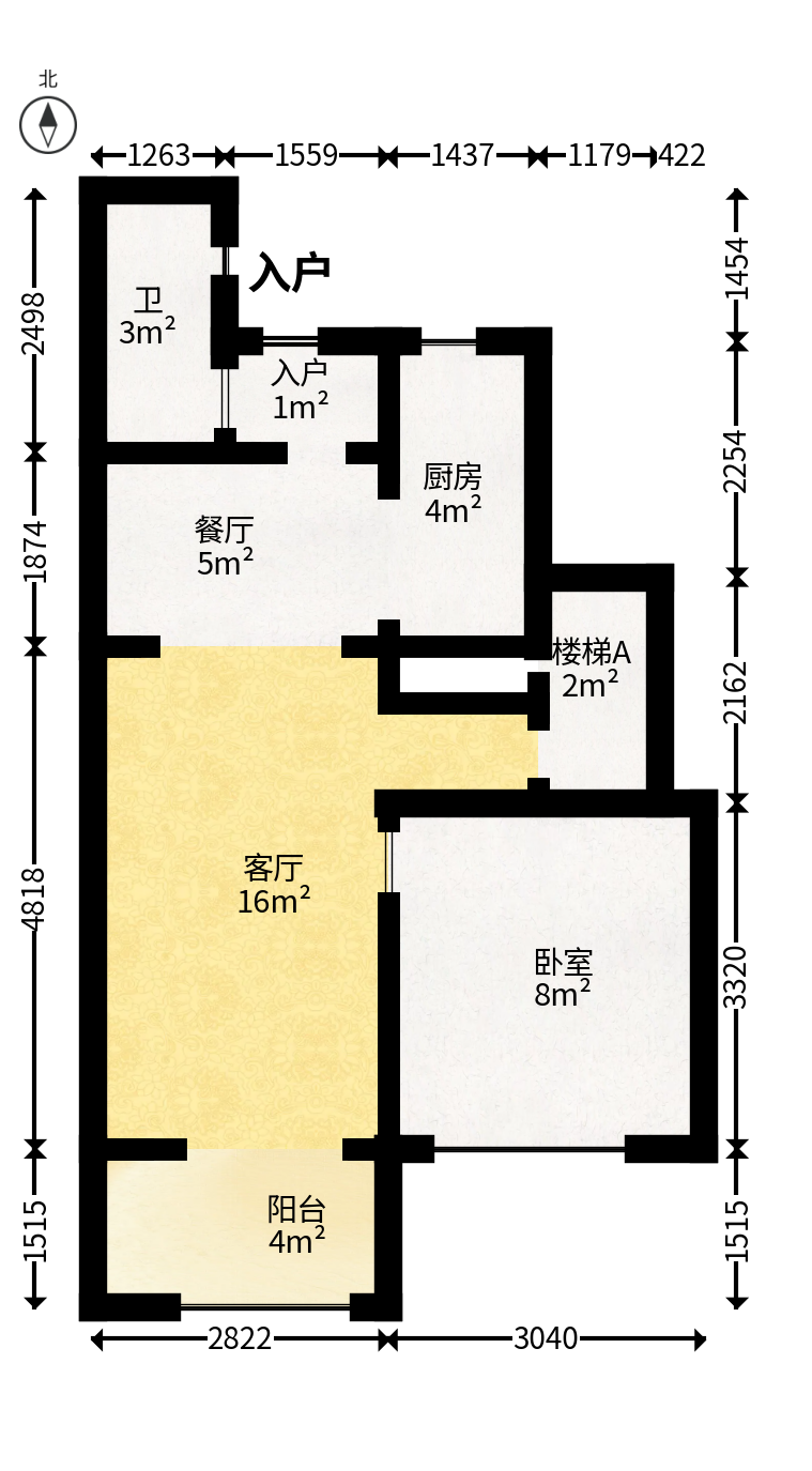 金辉优步星樾  3室2厅2卫   85.00万户型图