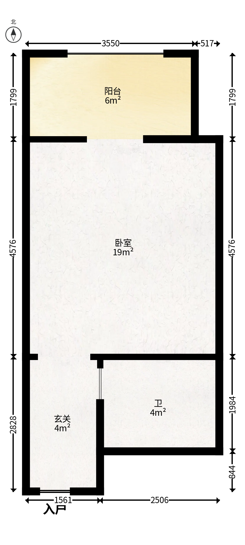 润和紫郡一期  1室1厅1卫   24.00万户型图