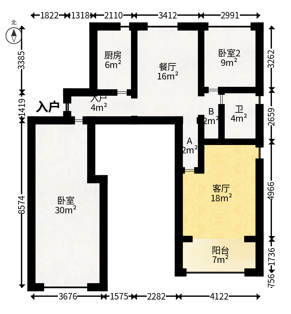 金辉优步花园  4室2厅2卫   122.00万户型图