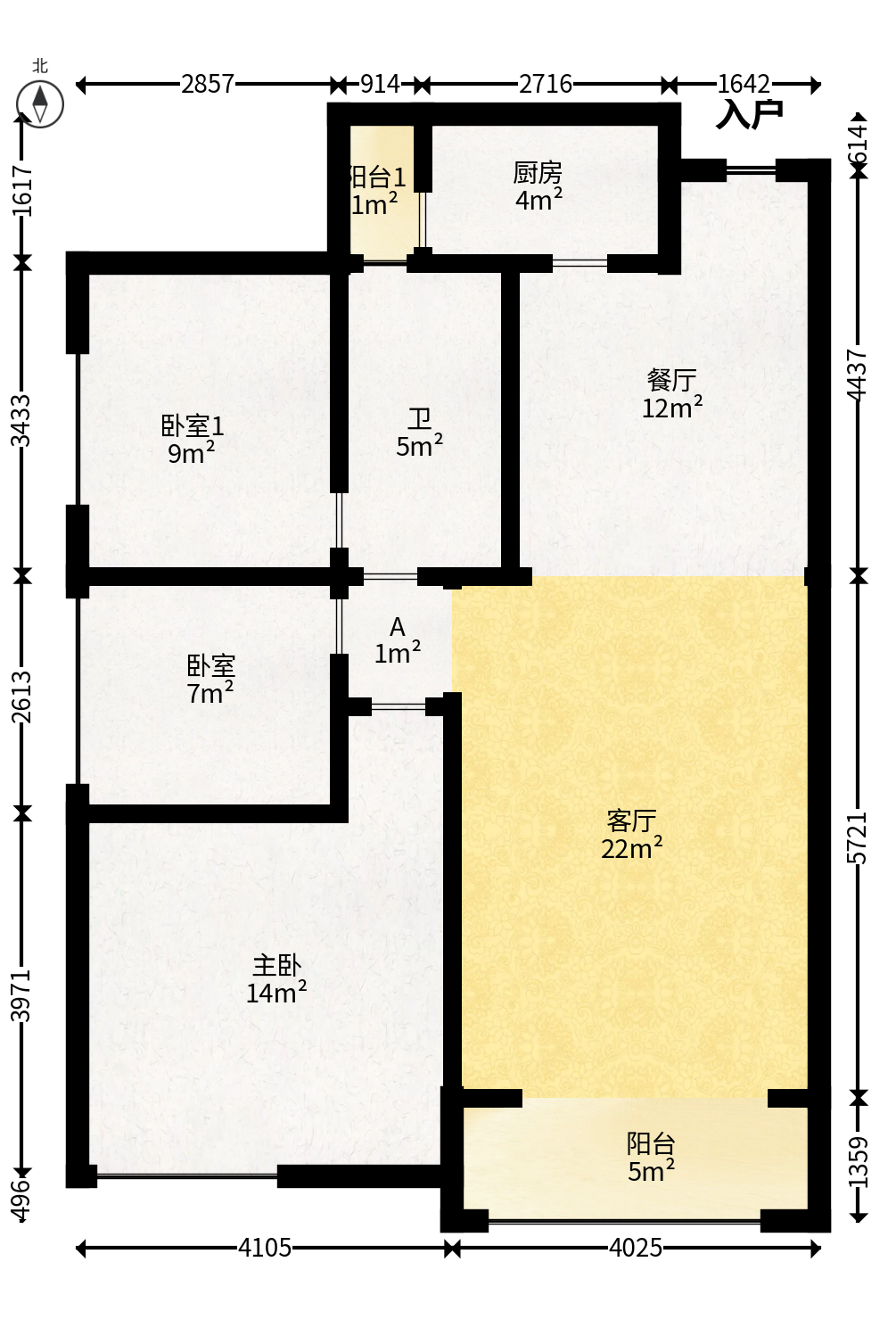 湖湘奥林匹克花园  3室2厅1卫   68.00万户型图