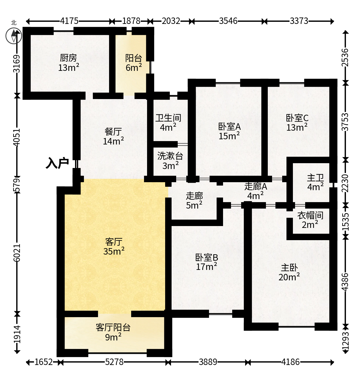 润江榕园  4室2厅2卫   283.00万户型图