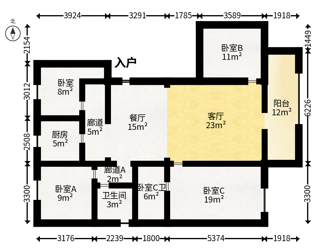 建发电建江山悦  4室2厅2卫    170.0万户型图